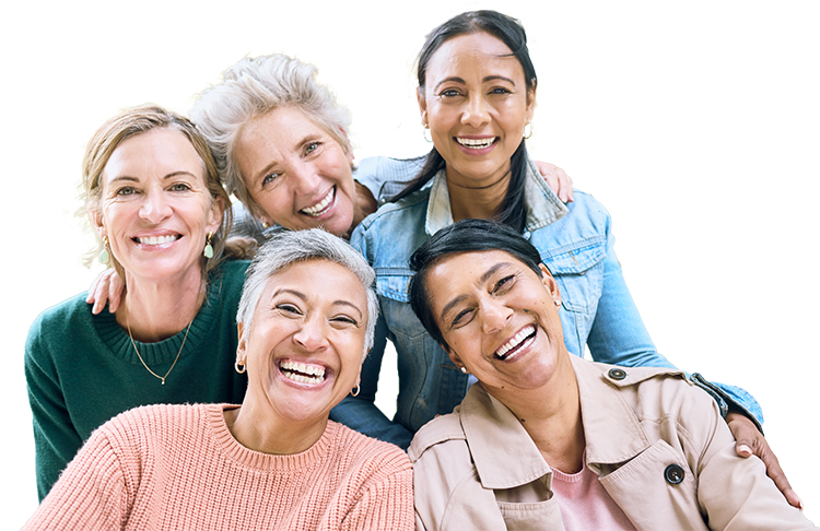 Smiling middle-aged women.